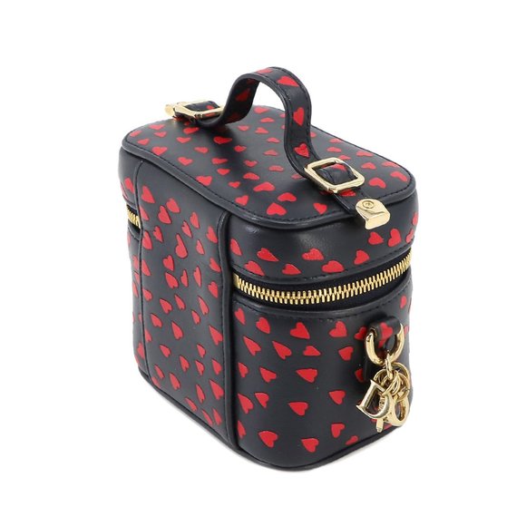 Christian Dior Lady Micro Vanity 2way Hand Shoulder Bag Heart Pattern Leather... - Picture 3 of 9